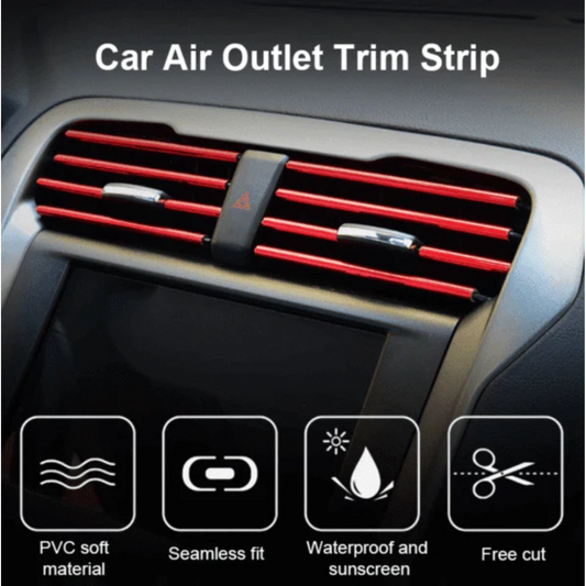 CAR AC DECORATION STRIP (10 PCS / PACK) RED-BLUE