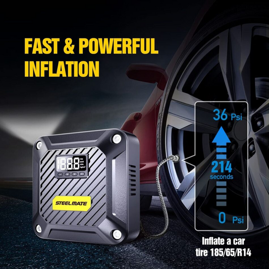 STEELMATE T5 Car Tyre Air Compressor Pump - Motorcycle -  6 MONTHS WARRANTY
