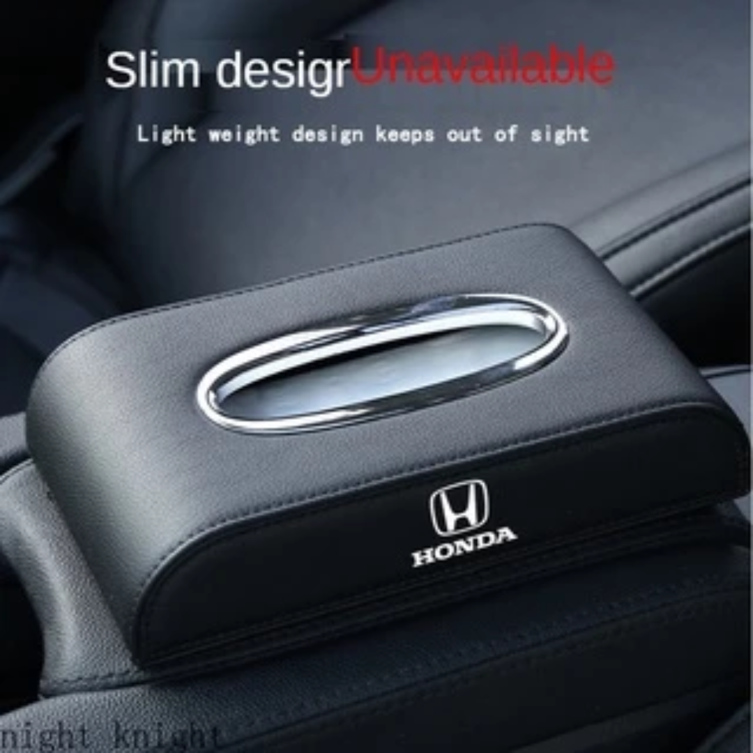 PU LEATHER HONDA CAR TISSUE BOX UNIVERSAL -BLACK HIGH QUALITY