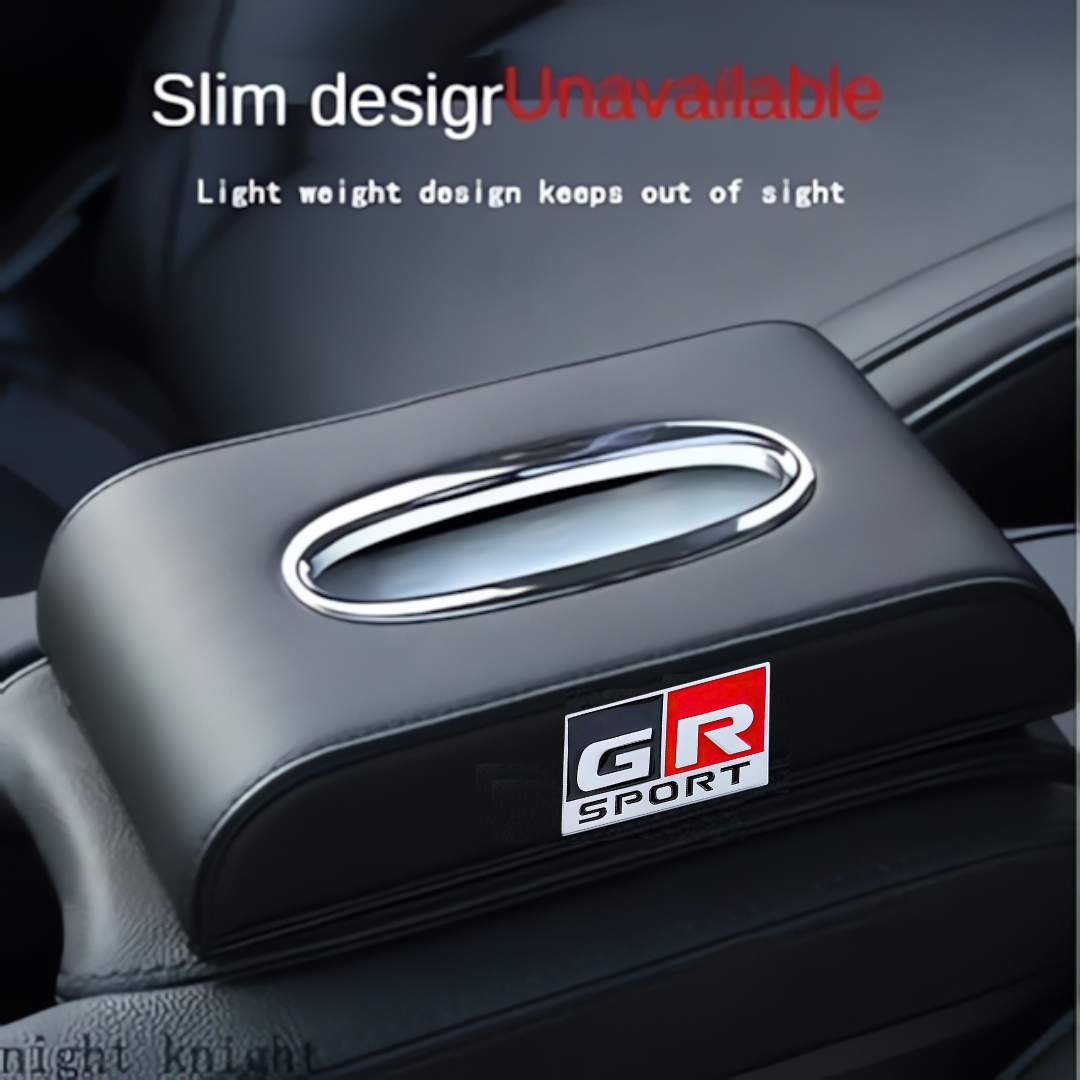 TXR PU LEAHTER GR LOGO CAR TISSUE BOX