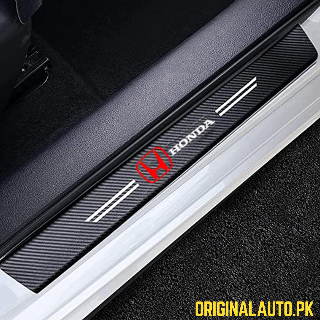 HONDA LOGO CARBON FIBER SILL PROTECTOR 4 Pcs