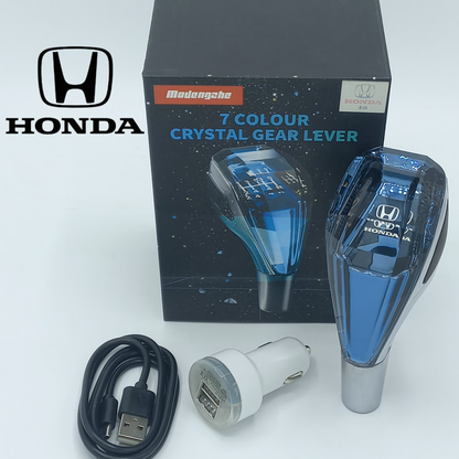 Universal Crystal Shape Gear Knob Car LED Crystal Touch Activated With ( Charger + Cable )