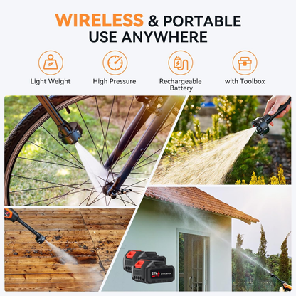 PORTABLE HIGH PRESSURE WASHER CAR SOLAR PANELS (2 BATTERY) -3 MONTH WARRANTY