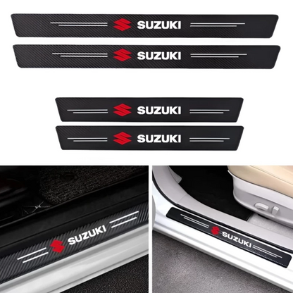 SUZUKI LOGO CARBON FIBER SILL PROTECTOR 4 Pcs