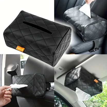 Universal Leather Car Tissue Box, Sun Visor , Back Seat