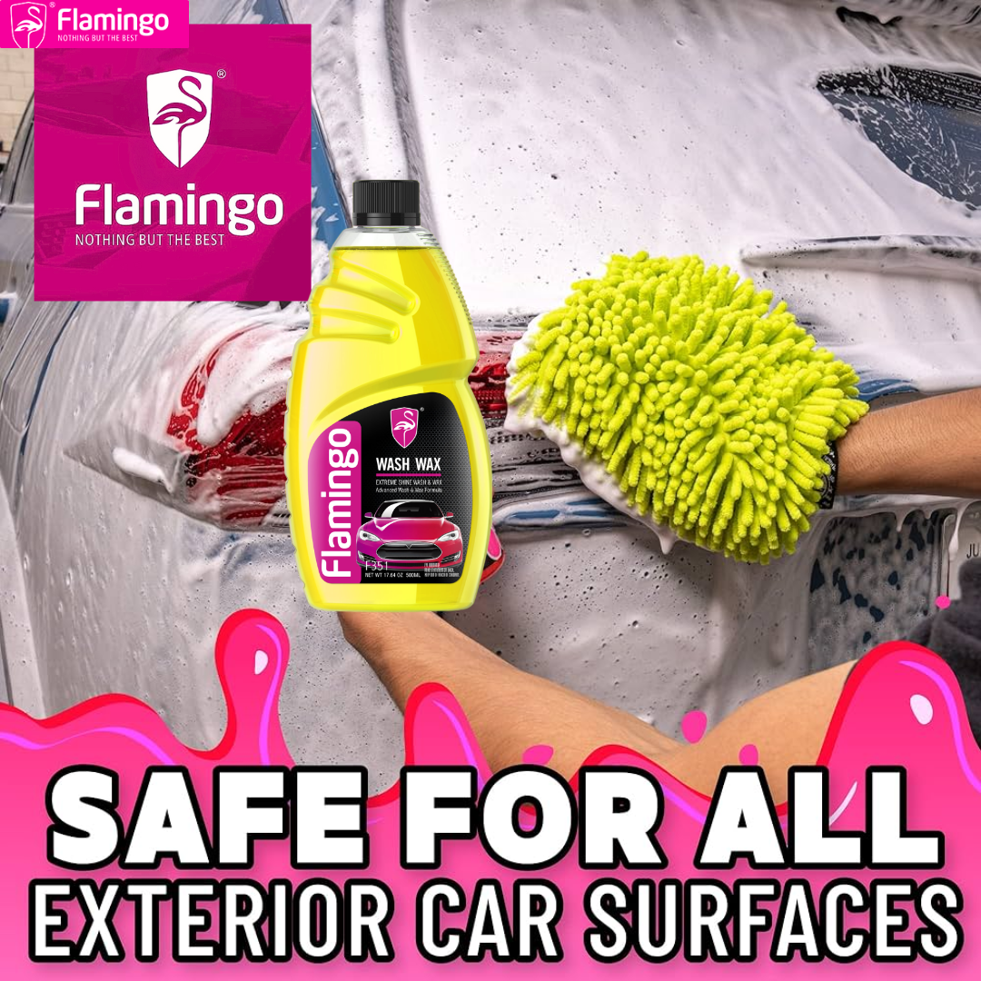 FLAMINGO ULTRA SHINE CAR & BIKE FOAM WASH & WAX SHAMPOO - (500ML)