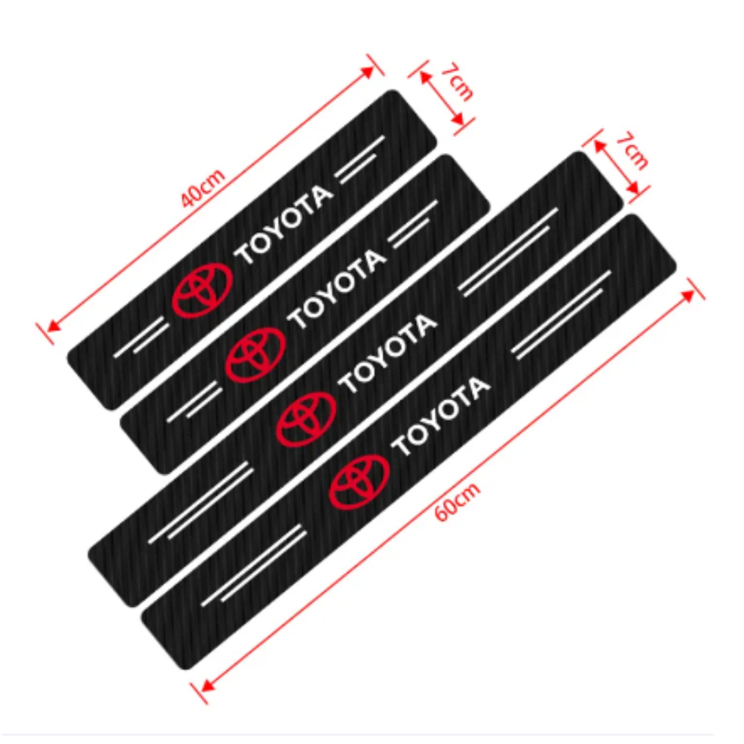 TOYOTA LOGO CARBON FIBER SILL PROTECTOR 4 Pcs