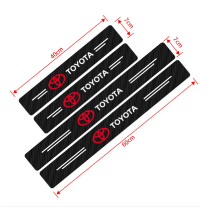TOYOTA LOGO CARBON FIBER SILL PROTECTOR 4 Pcs