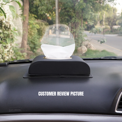 PU LEATHER CAR TISSUE BOX UNIVERSAL -BLACK HIGH QUALITY LEATHER
