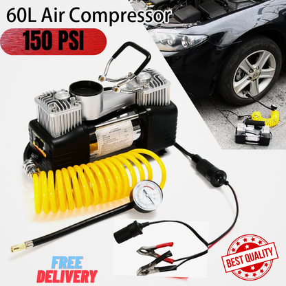 DOUBLLE CYLINDER CAR AIR COMPRESSOR WITH 6 MONTHS WARRANTY