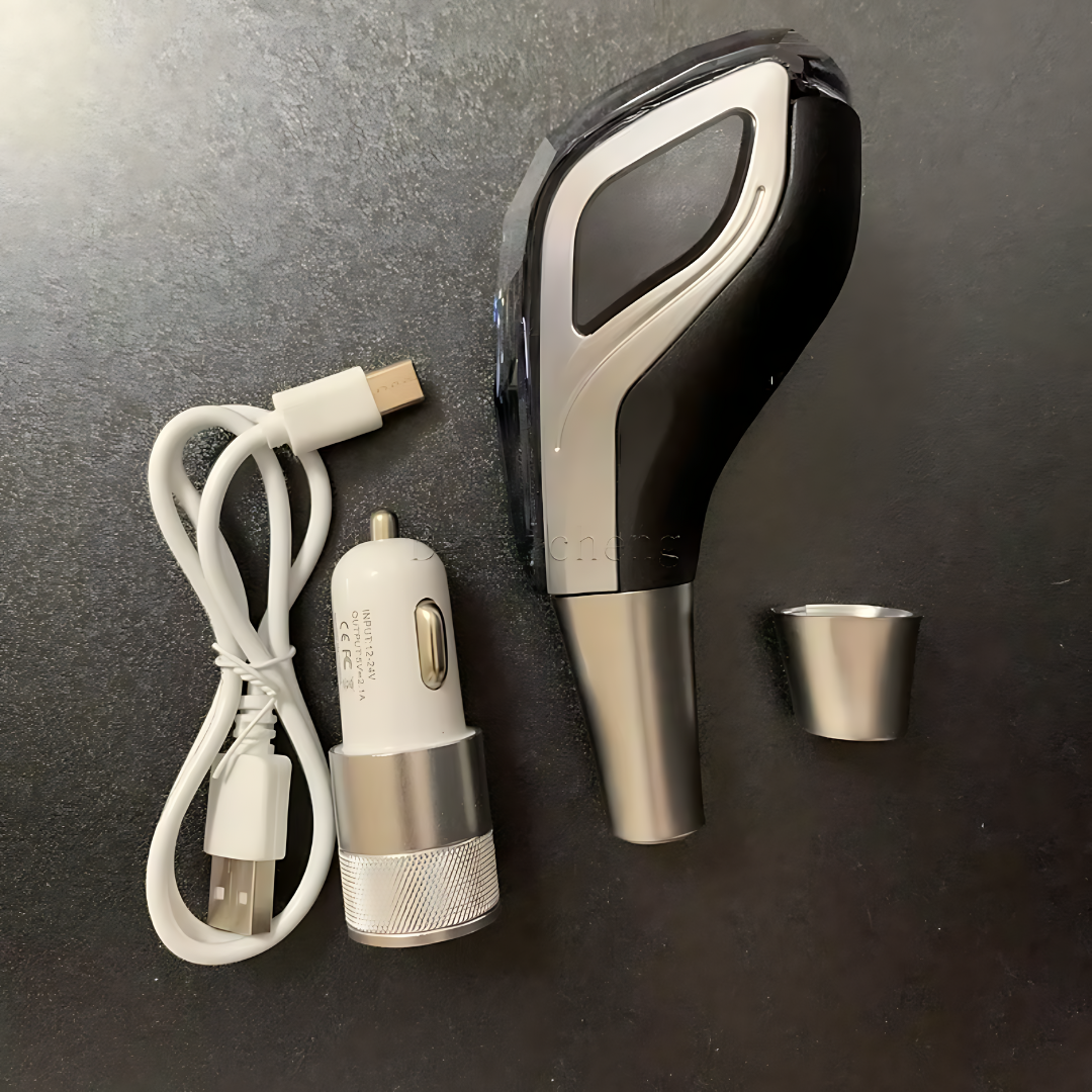 Universal Crystal Shape Gear Knob Car LED Crystal Touch Activated With ( Charger + Cable )