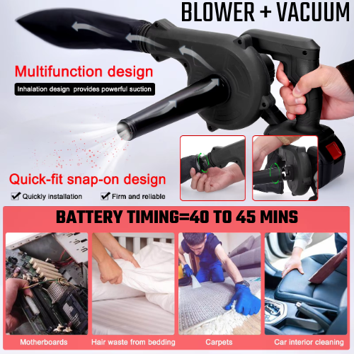 PORTABLE CAR BLOWER WITH BATTERY 40 MINS BATTERY TIMING - HIGH POWER PRESSURE