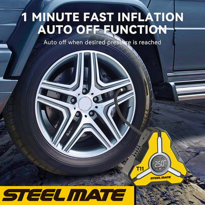 STEELMATE T11 AIR COMPRESSOR PUMP WITH 6 MONTHS WARRANTY - AUTO SHUT-OFF