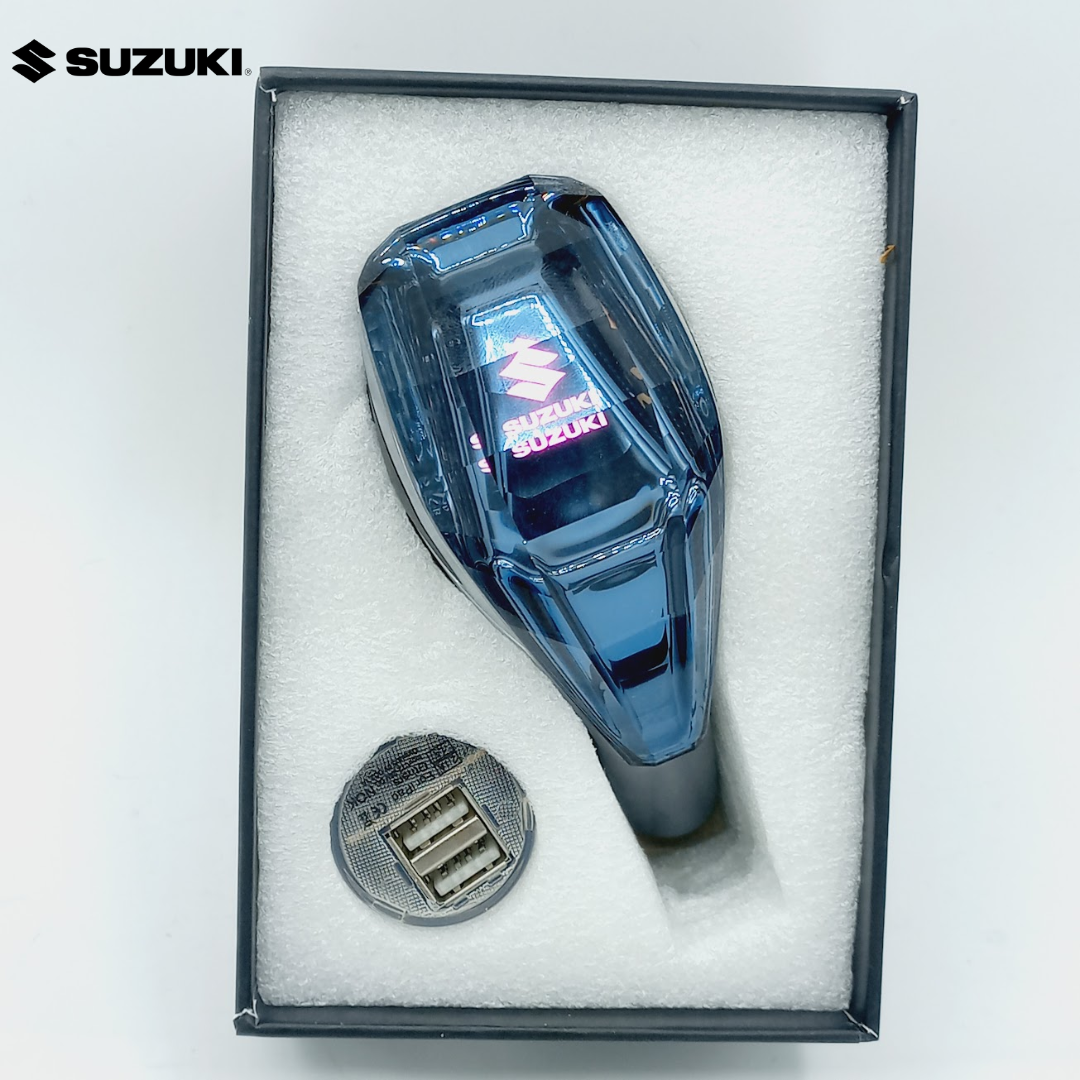 Universal Crystal Shape Gear Knob Car LED Crystal Touch Activated With ( Charger + Cable )