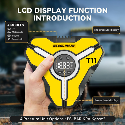 STEELMATE T11 AIR COMPRESSOR PUMP WITH 6 MONTHS WARRANTY - AUTO SHUT-OFF