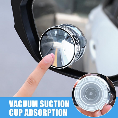 2 PCS CAR VACUUM BLIND SPOT MIRROR DESIGN 360° HIGH QUALITY-SILVER CONVEX MIRROR