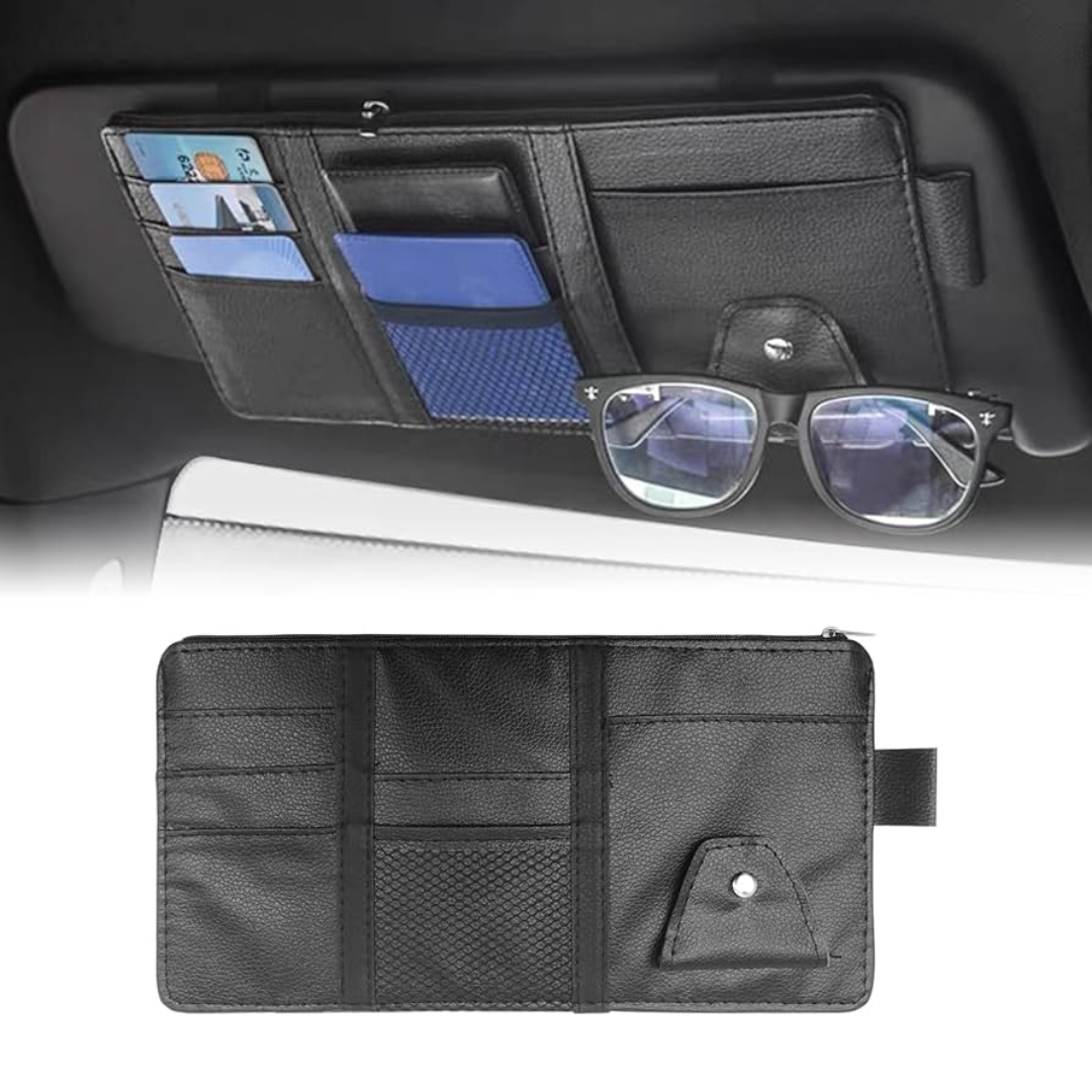 CAR SUN VISOR ORGANIZER MULTI-POCKET AUTO INTERIOR DOCUMENTS PEN