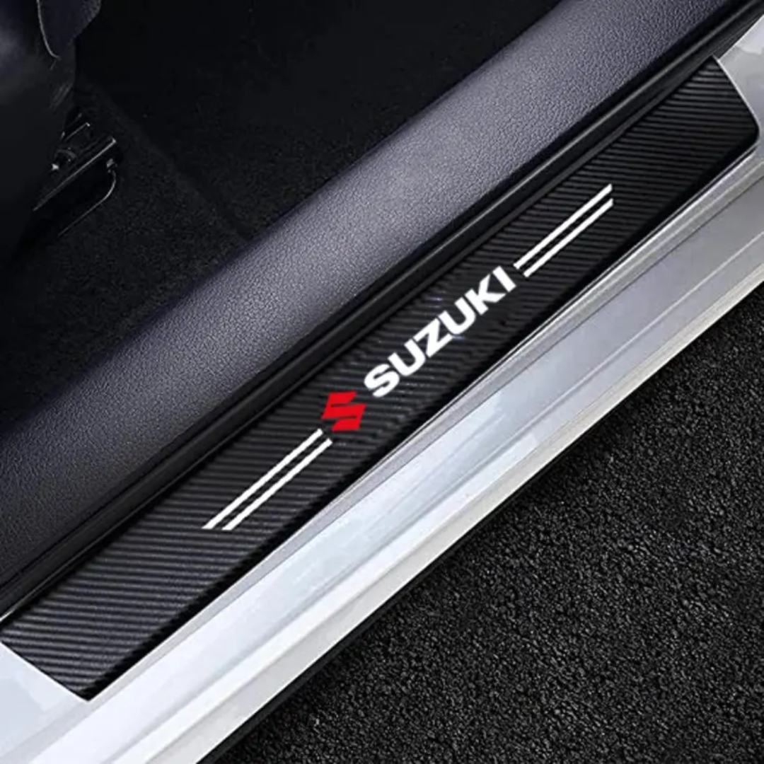 SUZUKI LOGO CARBON FIBER SILL PROTECTOR 4 Pcs