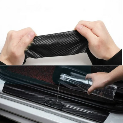 TOYOTA LOGO CARBON FIBER SILL PROTECTOR 4 Pcs