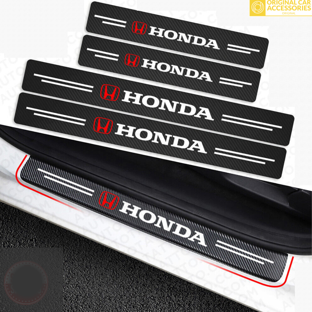 HONDA LOGO CARBON FIBER SILL PROTECTOR 4 Pcs