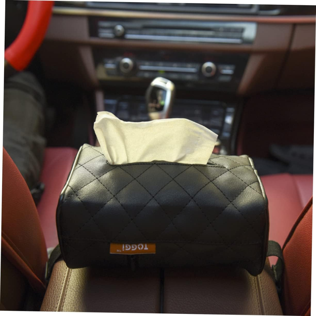 Universal Leather Car Tissue Box, Sun Visor , Back Seat
