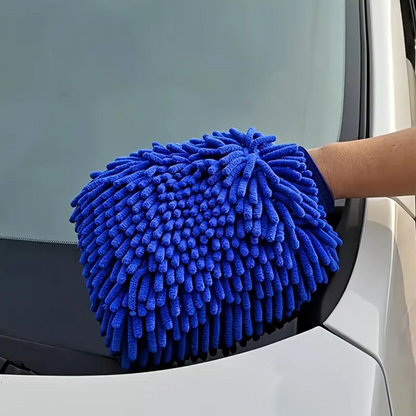 MICROFIBER WASH MITT - BLUE THICK AND ABSORBENT SCRATCH FREE  - CAR CLEANING