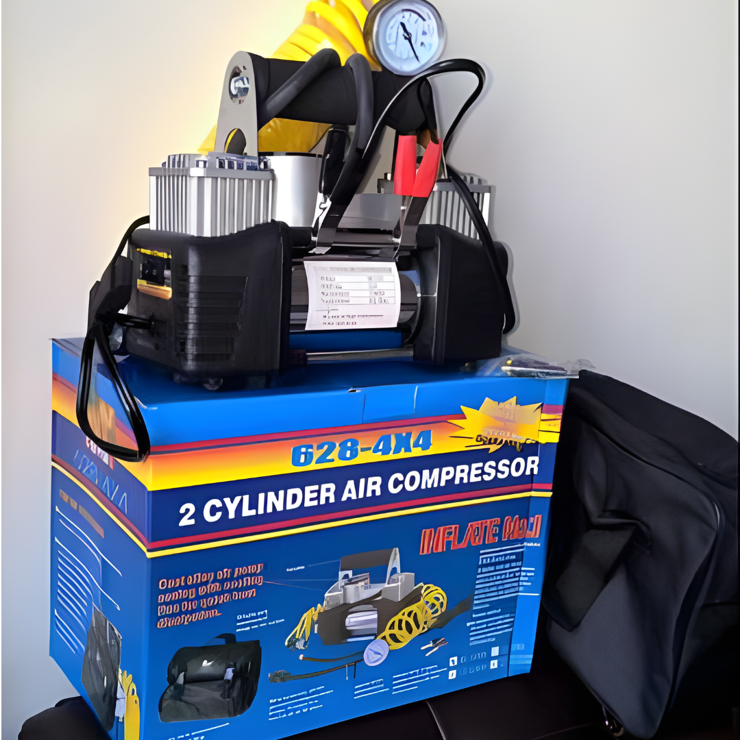 DOUBLLE CYLINDER CAR AIR COMPRESSOR WITH 6 MONTHS WARRANTY