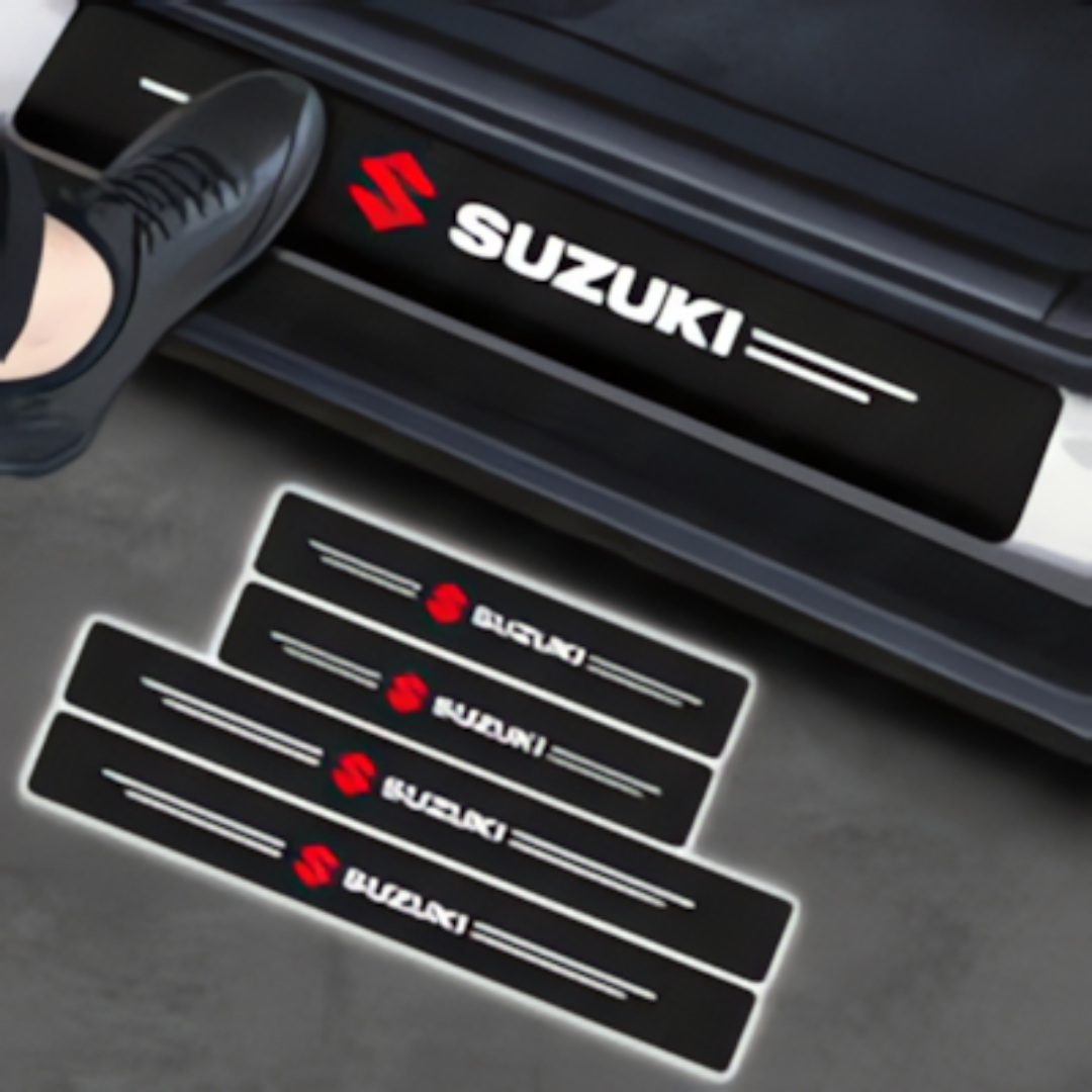 SUZUKI LOGO CARBON FIBER SILL PROTECTOR 4 Pcs