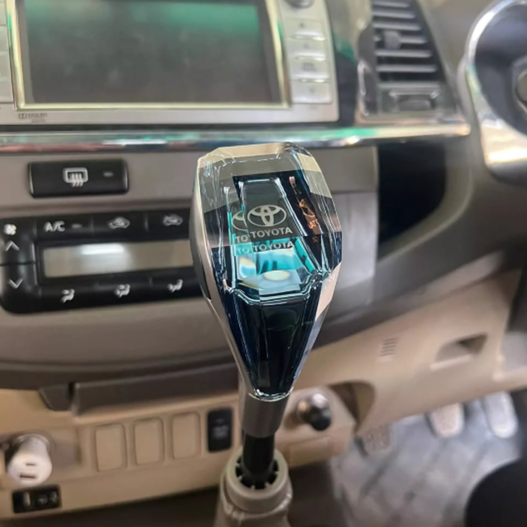 Universal Crystal Shape Gear Knob Car LED Crystal Touch Activated With ( Charger + Cable )