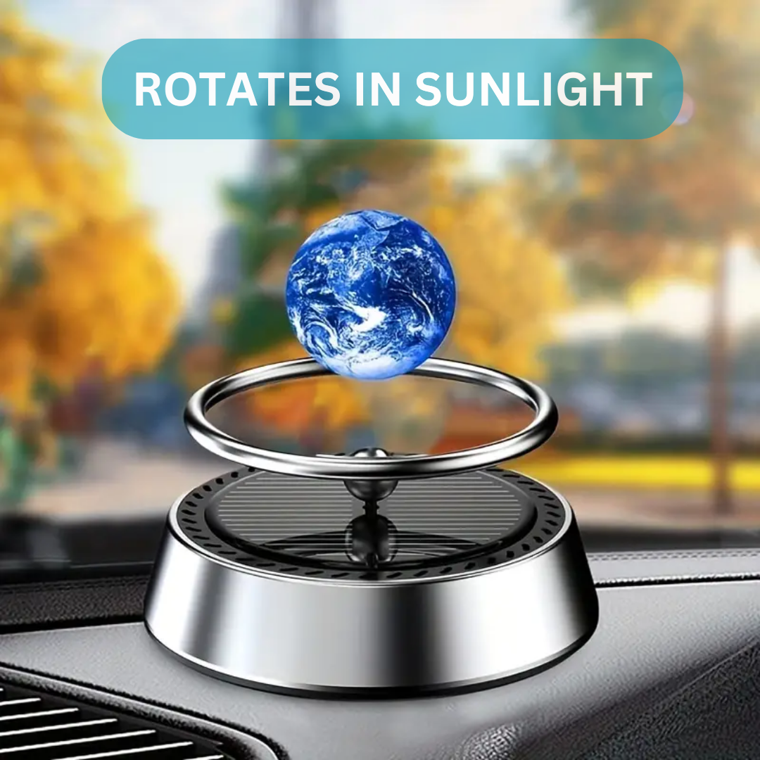 SOLAR METAL  EARTH ROTATION CAR DASHBOARD PERFUME - CAR AIR FRESHENER