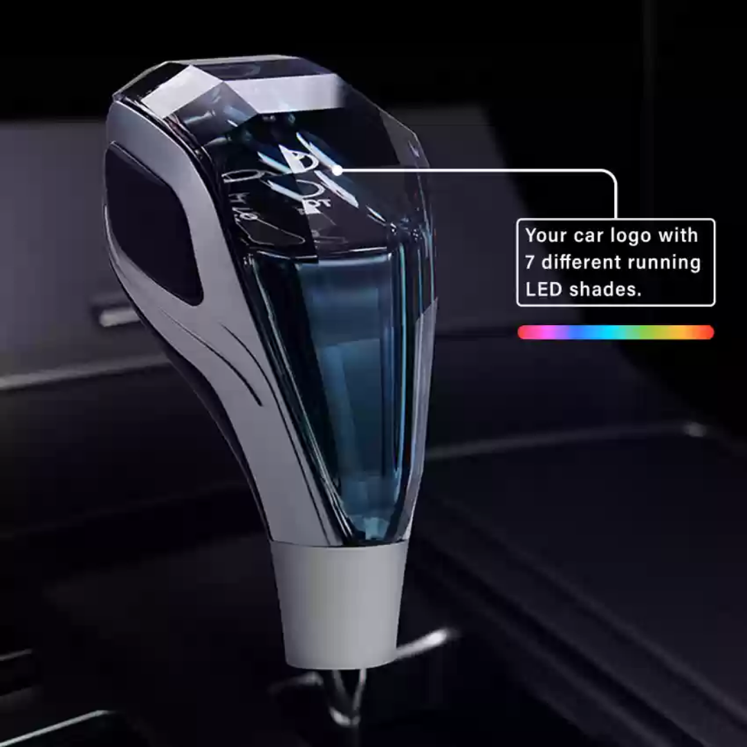 Universal Crystal Shape Gear Knob Car LED Crystal Touch Activated With ( Charger + Cable )